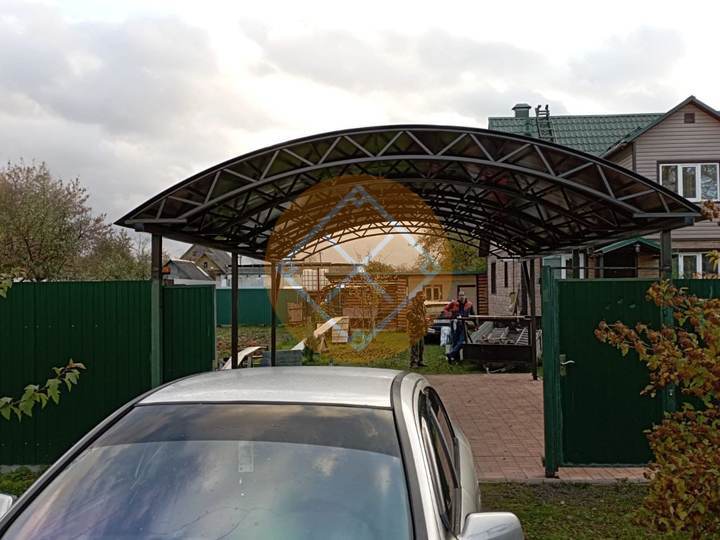 навес из поликарбоната для машины